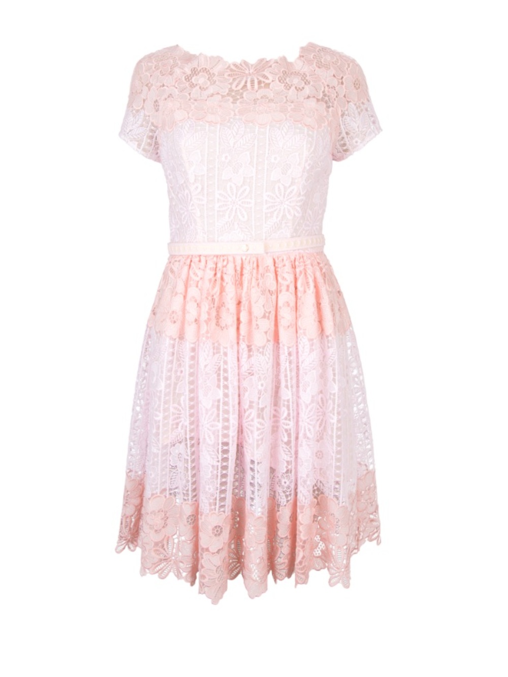 Blumarine Soft Pink Floral Lace Party Dress